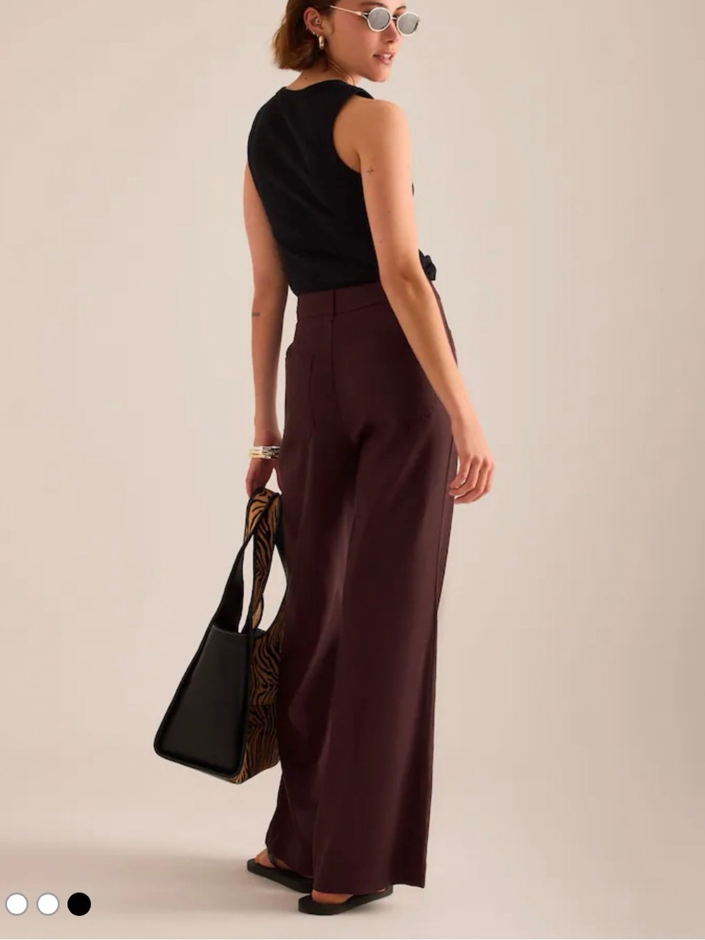 Maeve Wide Leg Pants in Deep Brown - Picture 2 of 6